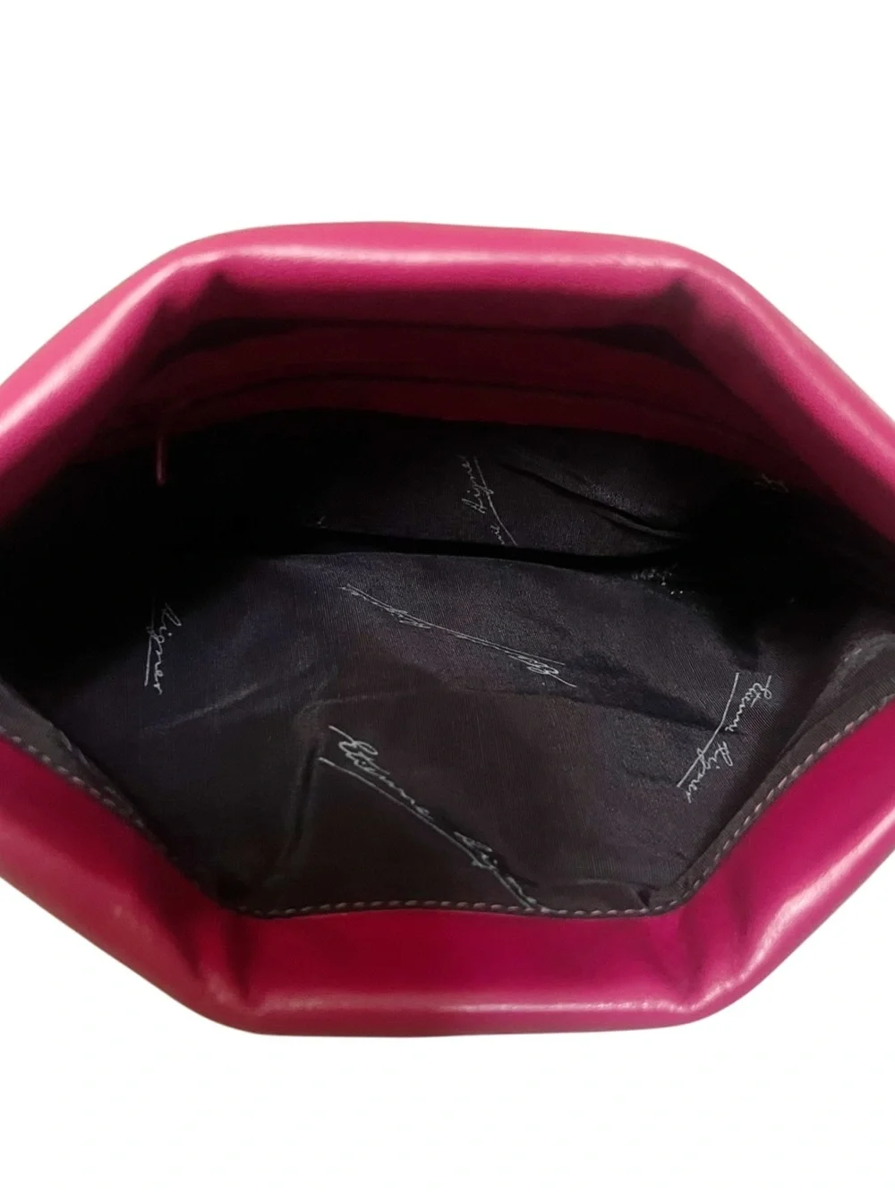 Etienne Aigner Magenta Leather Clutch with Gold Accent